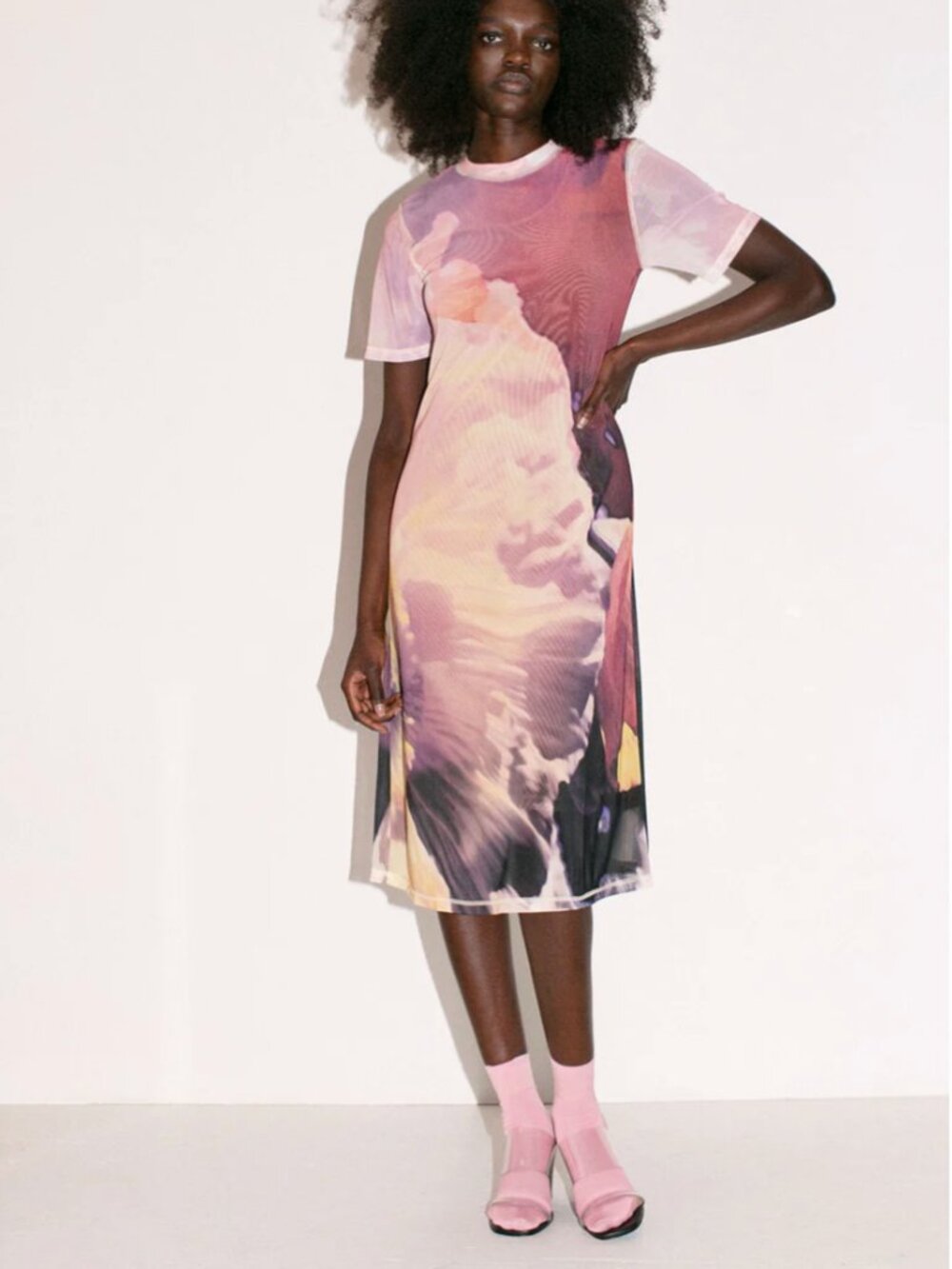 No. 6 Designer Printed Abstract Ella Midi Dress Sz L